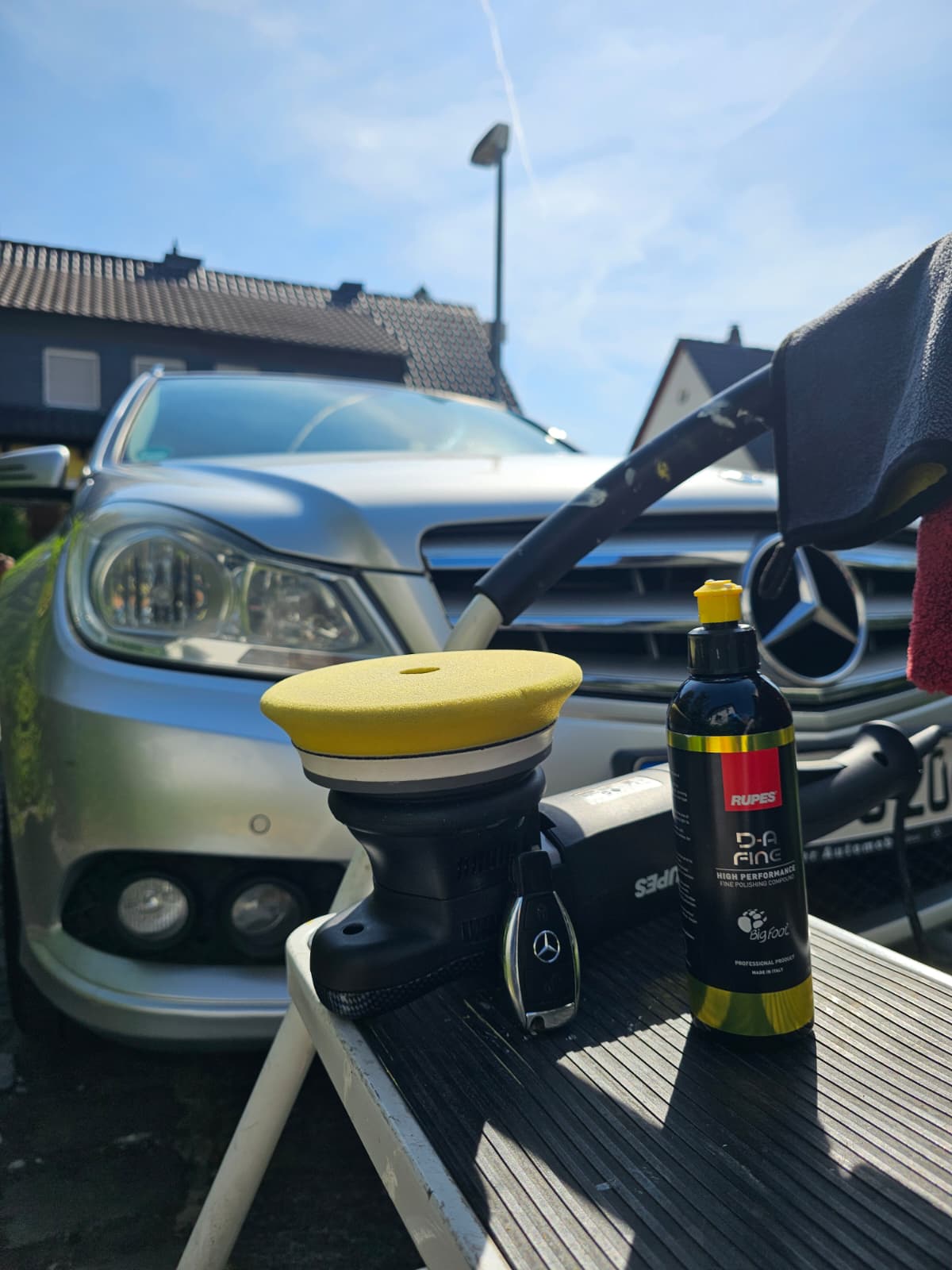 Politur mit Poliermaschine